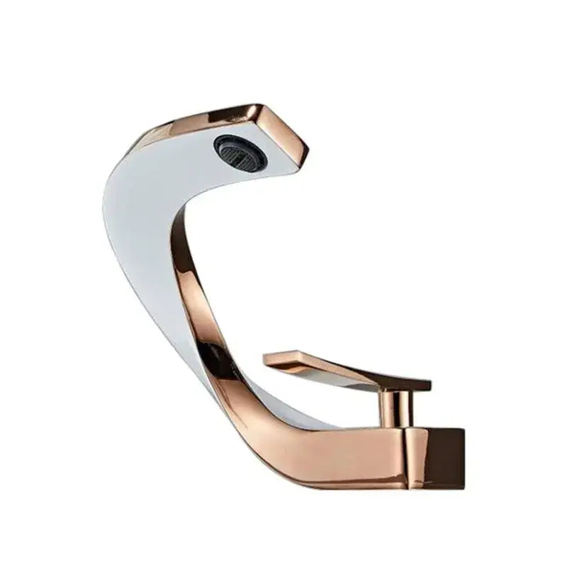 Modern white & rose gold basin faucet bathroom waterfall tap