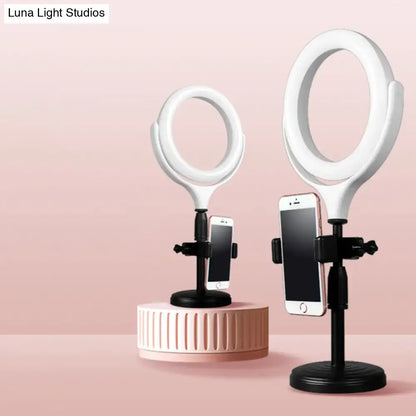 Modern white round mirror light with usb port for bedroom