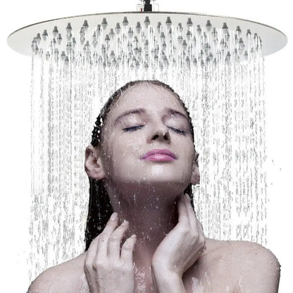 Modern white round rainfall shower head bathroom fixture