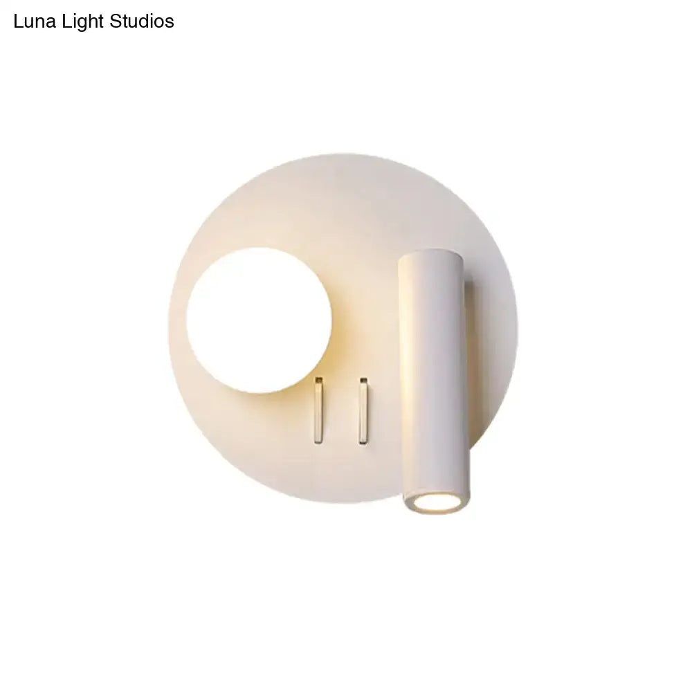 Modern white round wall mounted sconce bedroom acrylic light