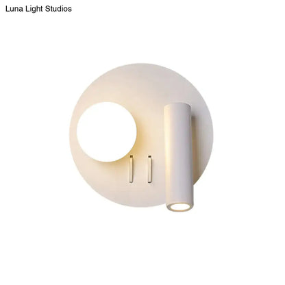 Modern white round wall mounted sconce bedroom acrylic light
