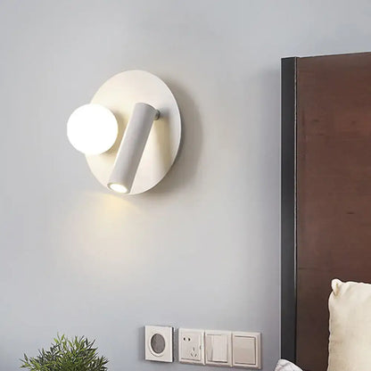 Modern white round wall mounted sconce bedroom acrylic light