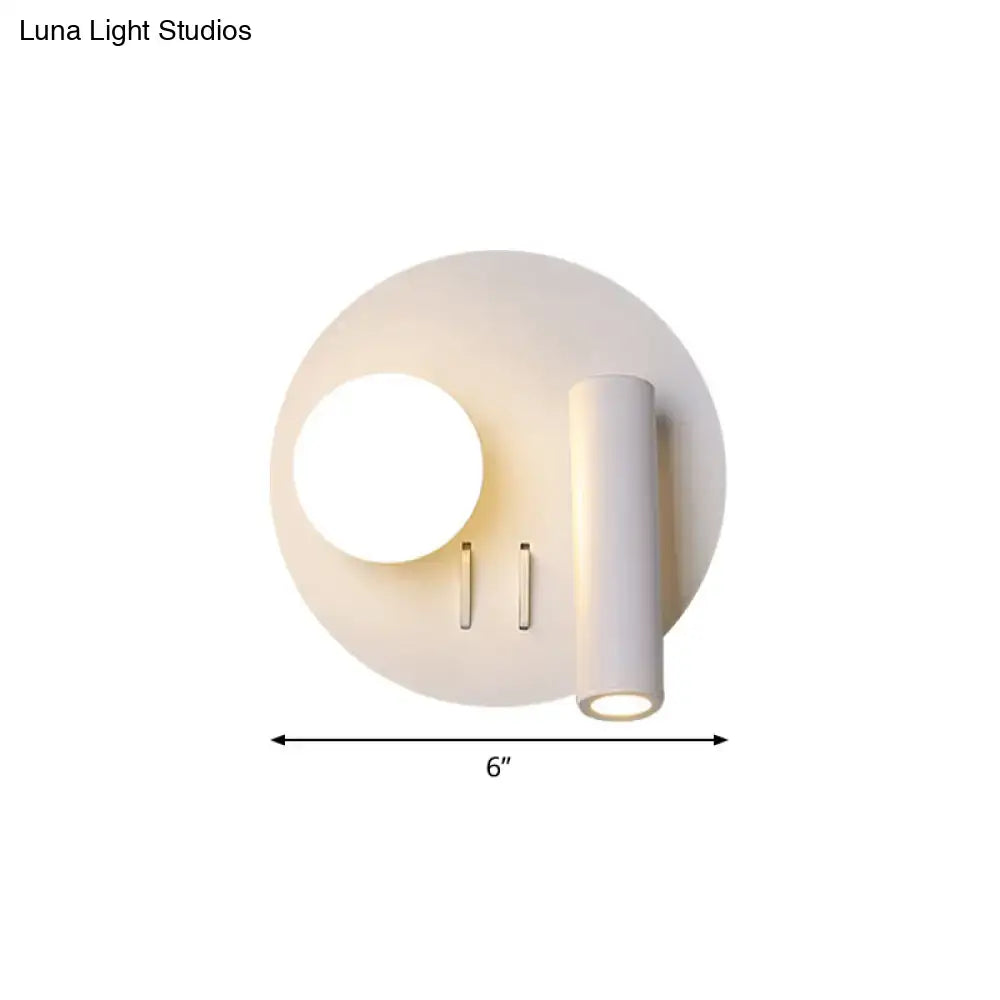 Modern white round wall mounted sconce bedroom acrylic light