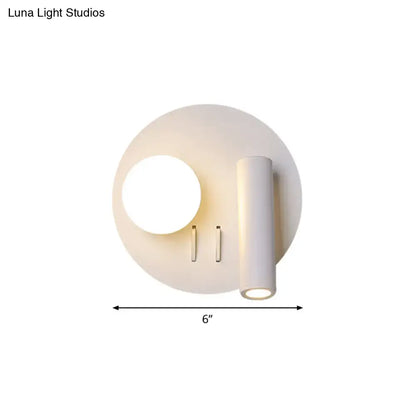 Modern white round wall mounted sconce bedroom acrylic light