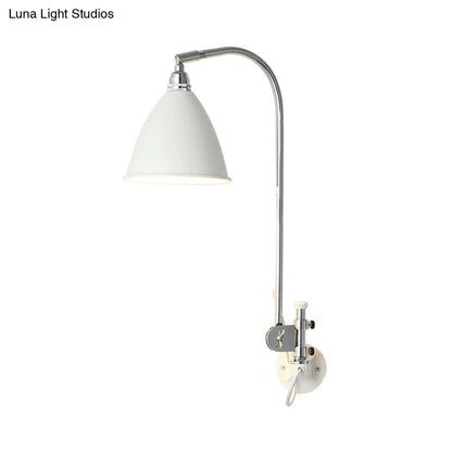 DecorBites™ Modern White Sconce with Cone Metal Shade for Bedroom Walls