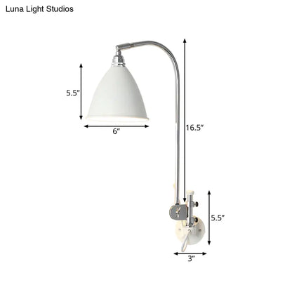 DecorBites™ Modern White Sconce with Cone Metal Shade for Bedroom Walls