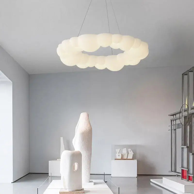 Modern white sculptural cloud living room ceiling lamp