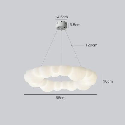 Modern white sculptural cloud living room ceiling lamp