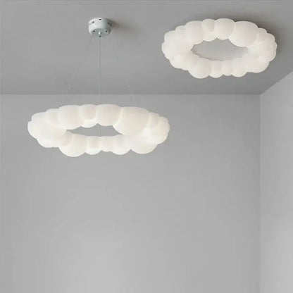 Modern white sculptural cloud living room ceiling lamp