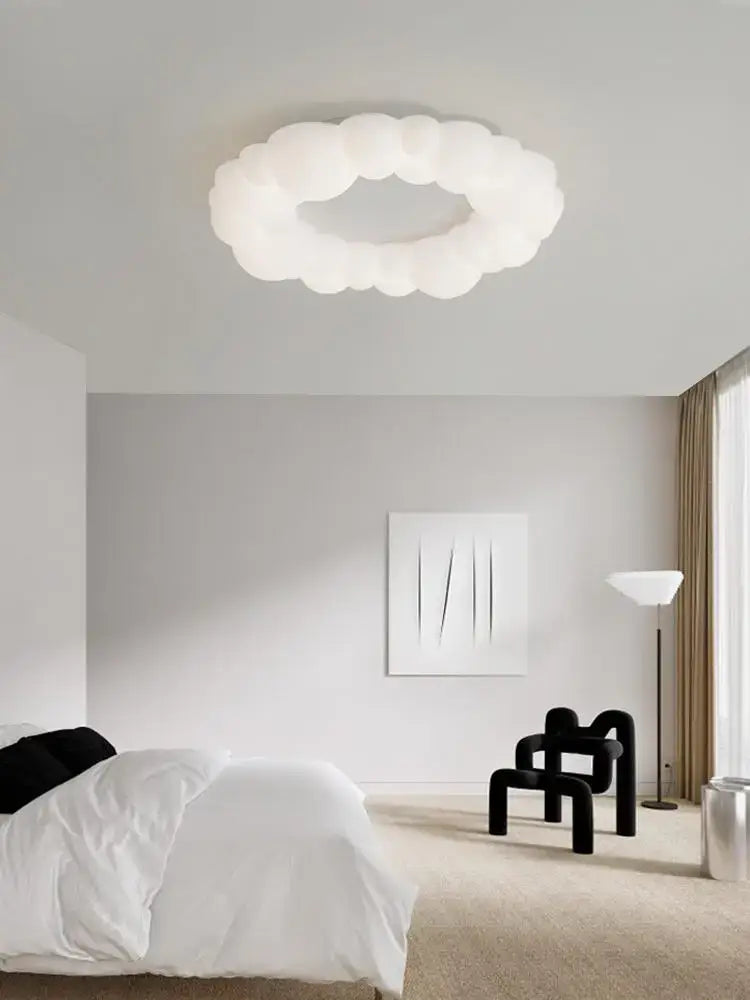 Modern white sculptural cloud living room ceiling lamp