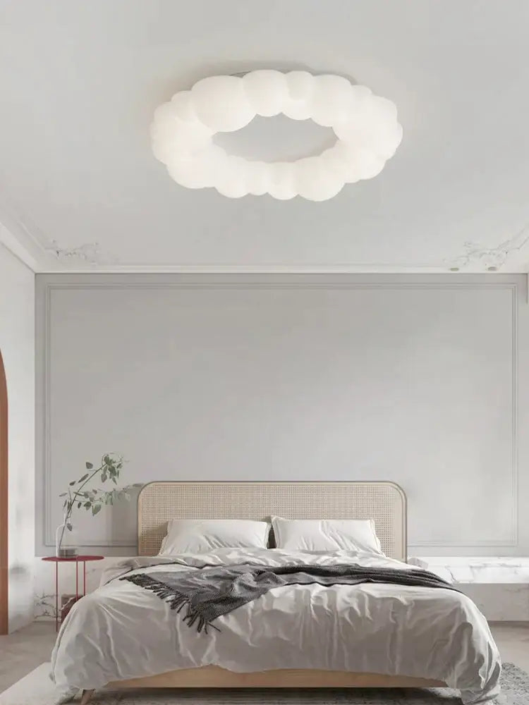 Modern white sculptural cloud living room ceiling lamp