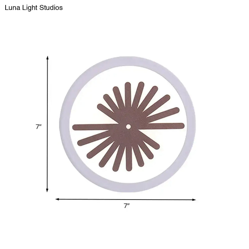 Modern white sector leaf pattern wall light – living room sconce
