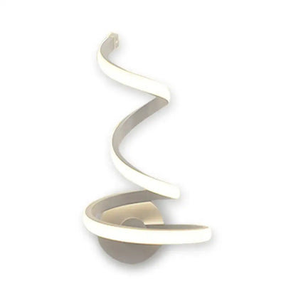 Modern white & silver spiral acrylic led wall sconce bedroom light