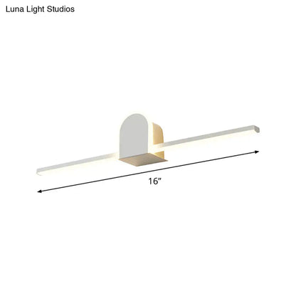 Modern white slim rod bath vanity led wall sconce 110v-240v