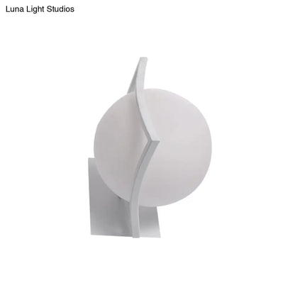 DecorBites™ Modern White Sphere Opal Glass Kitchen Wall Sconce with 1 Light