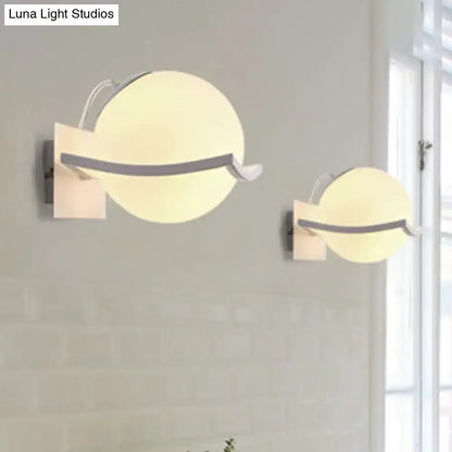 Modern white sphere opal glass wall sconce kitchen light