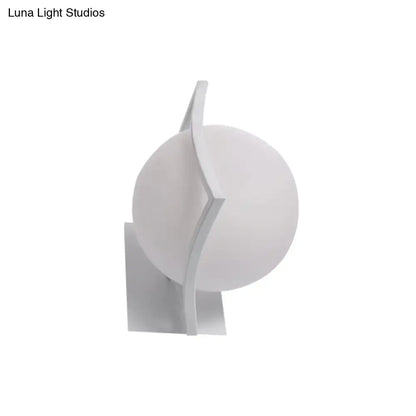Modern white sphere opal glass wall sconce kitchen light