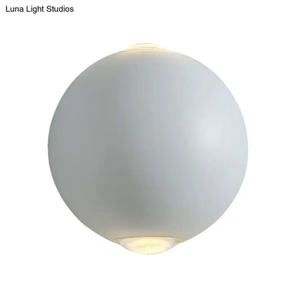 Modern white spherical wall light fixture – outdoor sconce light