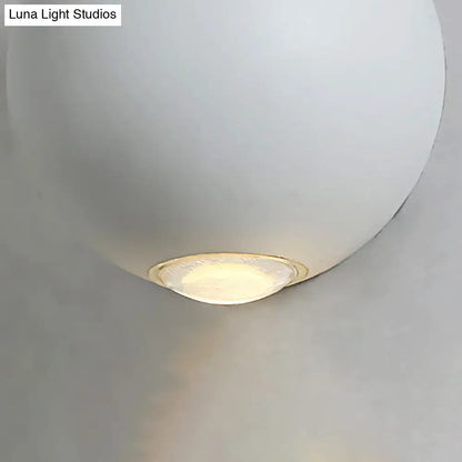 Modern white spherical wall light fixture – outdoor sconce light