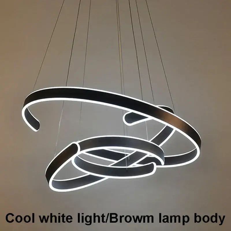 Modern white spiral circle rings pendant light dining room