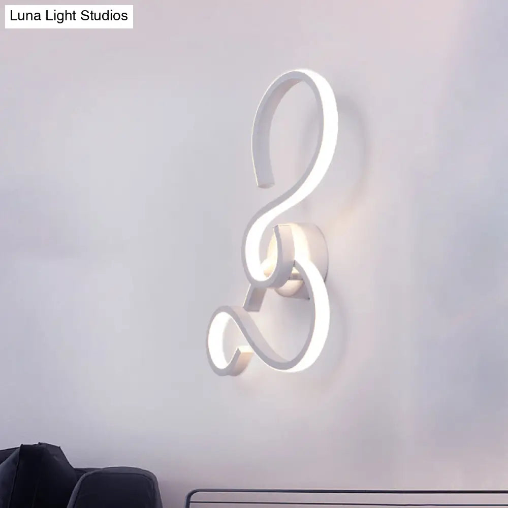DecorBites™ Modern White Spiral Wall Sconce Light with Acrylic LED for Living Room