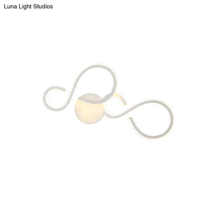 DecorBites™ Modern White Spiral Wall Sconce Light with Acrylic LED for Living Room