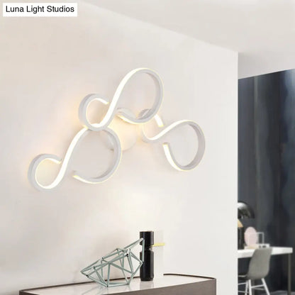 DecorBites™ Modern White Spiral Wall Sconce Light with Acrylic LED for Living Room