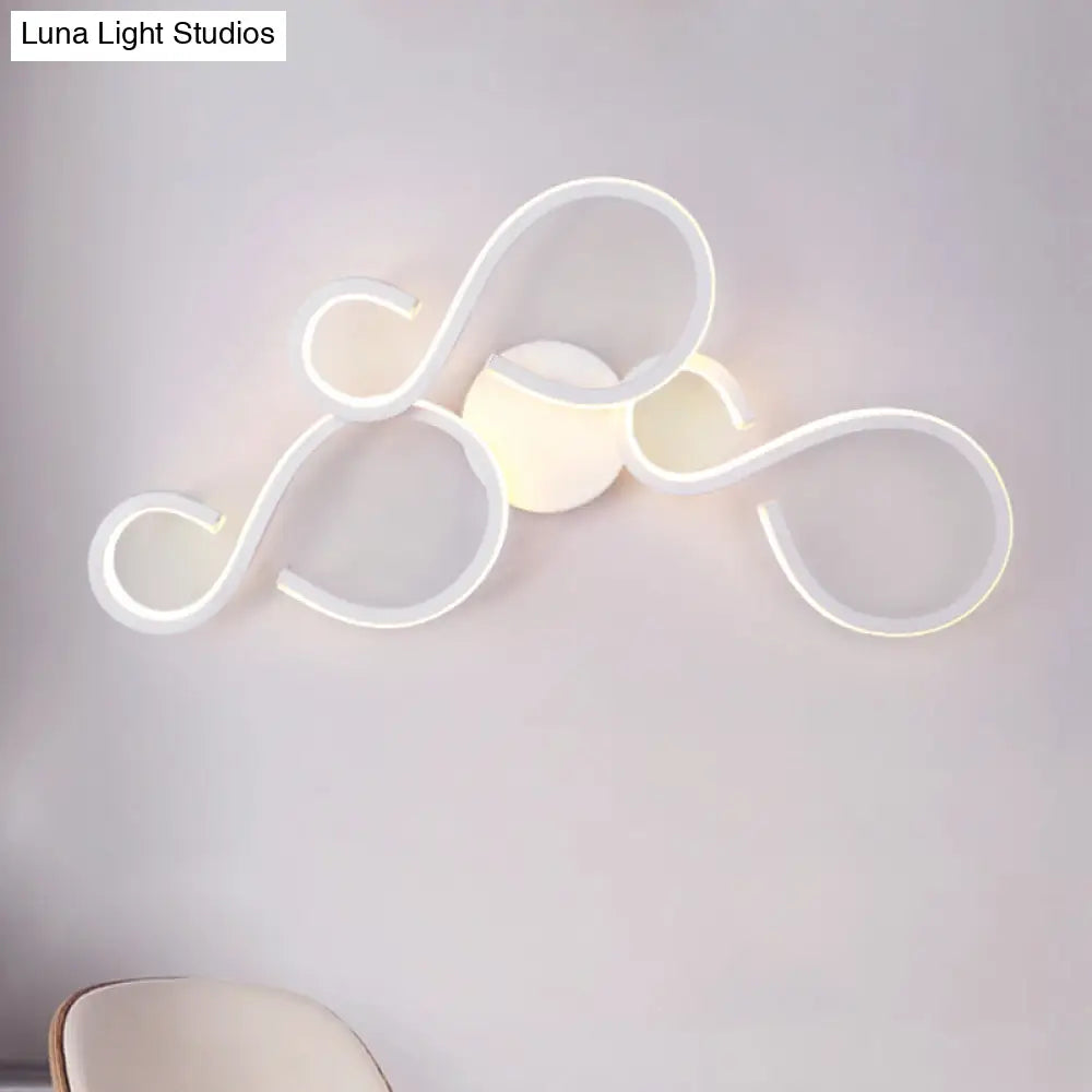 DecorBites™ Modern White Spiral Wall Sconce Light with Acrylic LED for Living Room