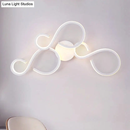 DecorBites™ Modern White Spiral Wall Sconce Light with Acrylic LED for Living Room