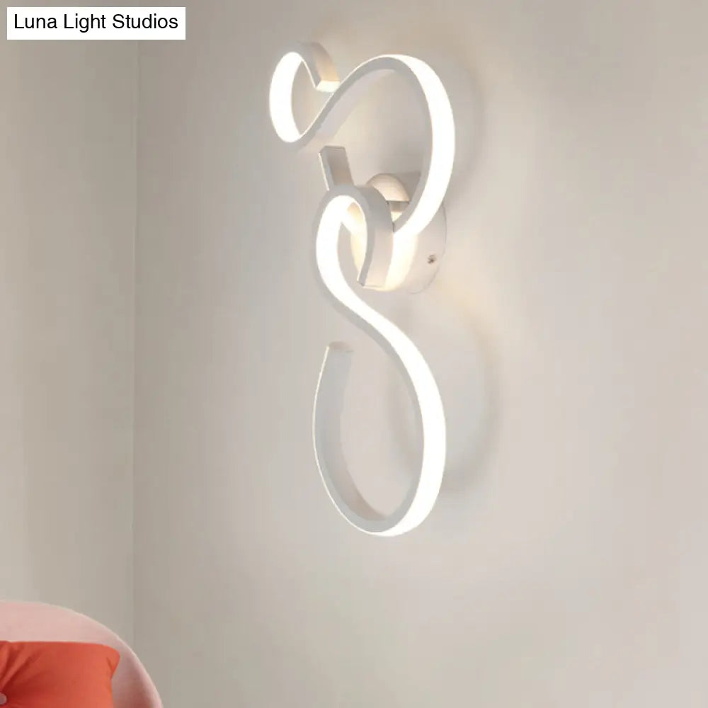 DecorBites™ Modern White Spiral Wall Sconce Light with Acrylic LED for Living Room
