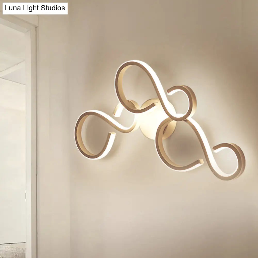 DecorBites™ Modern White Spiral Wall Sconce Light with Acrylic LED for Living Room