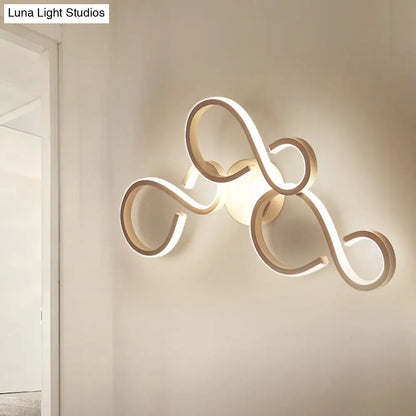 DecorBites™ Modern White Spiral Wall Sconce Light with Acrylic LED for Living Room