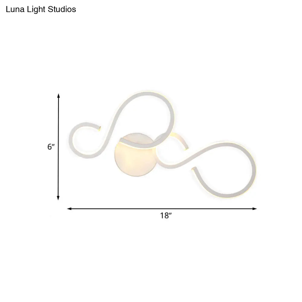 DecorBites™ Modern White Spiral Wall Sconce Light with Acrylic LED for Living Room