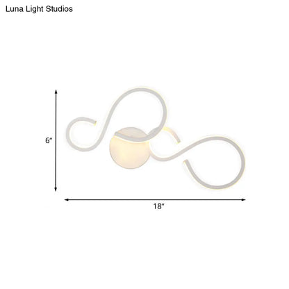 DecorBites™ Modern White Spiral Wall Sconce Light with Acrylic LED for Living Room