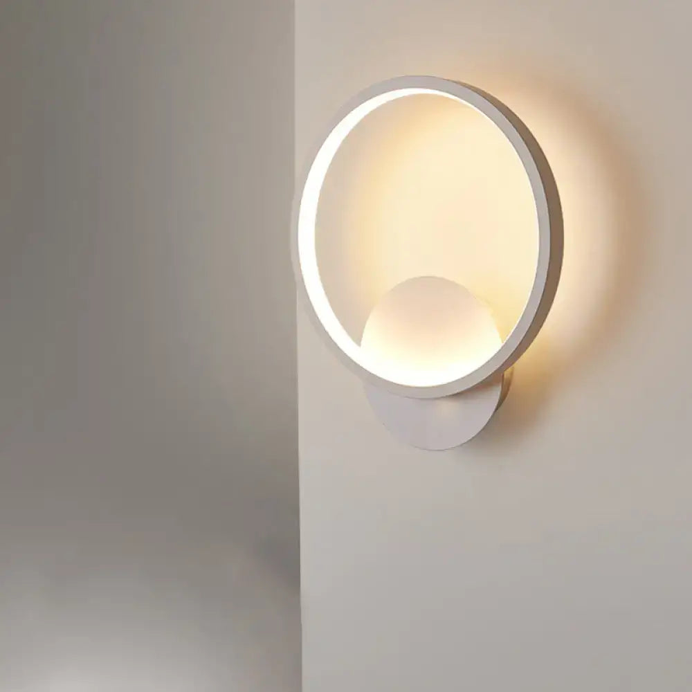 Modern white square bedside wall lamp bedroom minimalist lighting
