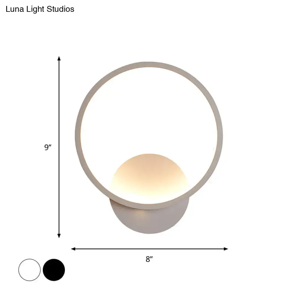 Modern white square bedside wall lamp bedroom minimalist lighting