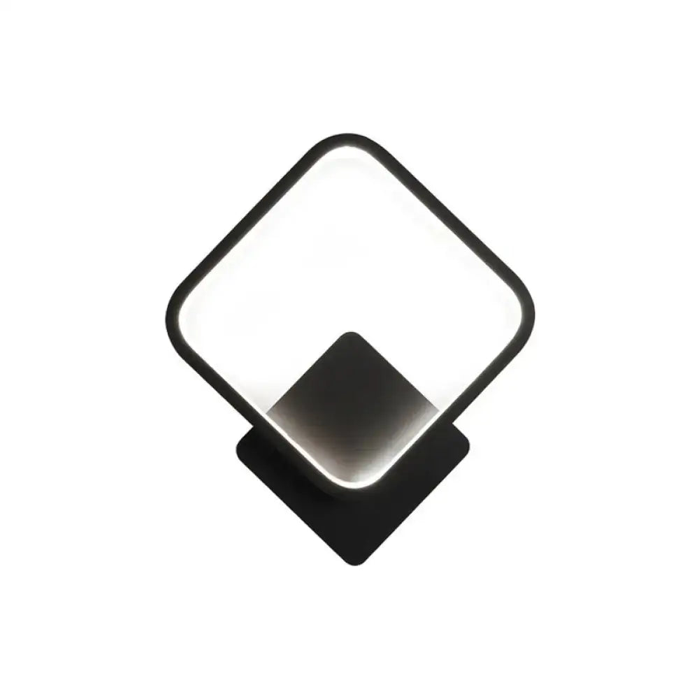 Modern white square bedside wall lamp bedroom minimalist lighting