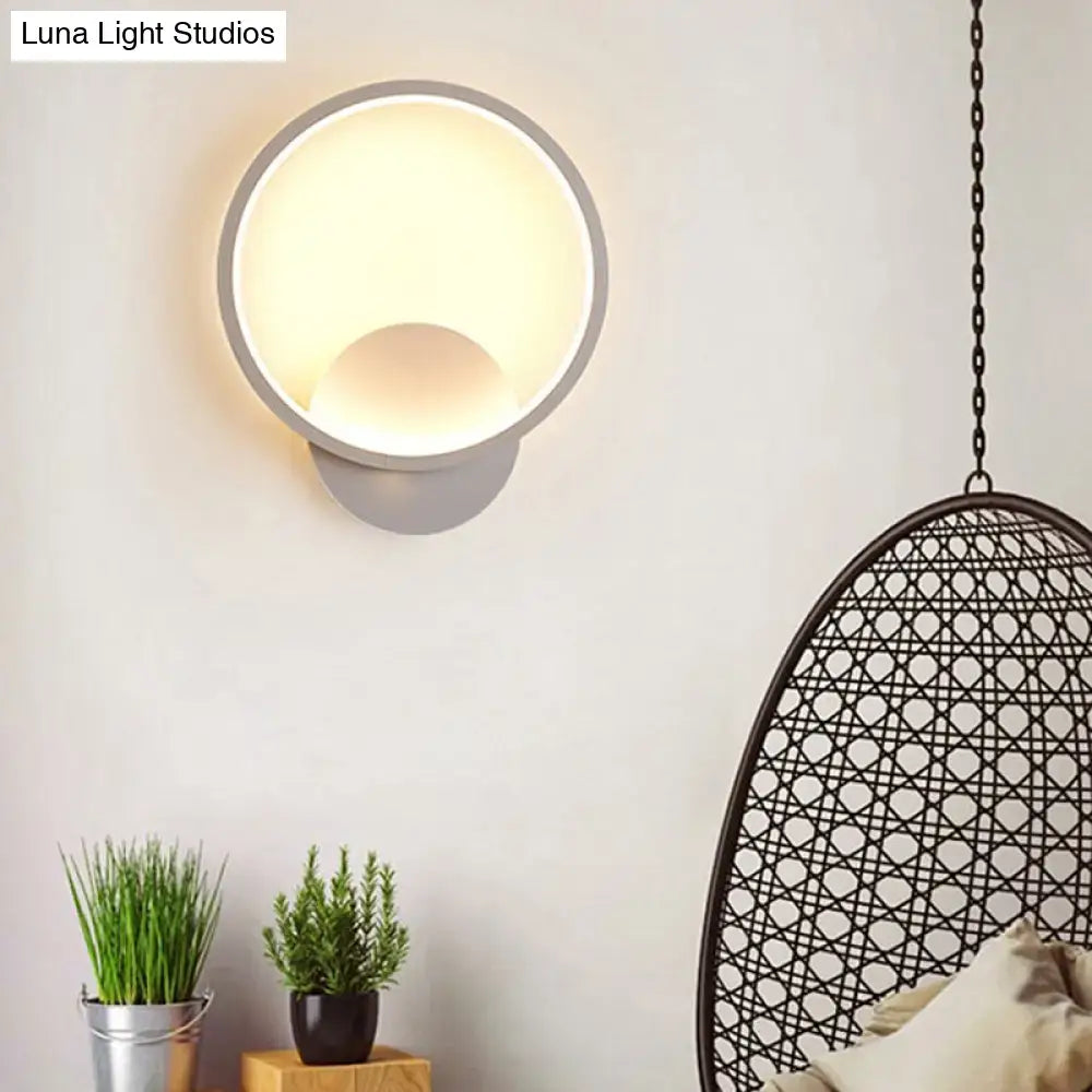 Modern white square bedside wall lamp bedroom minimalist lighting