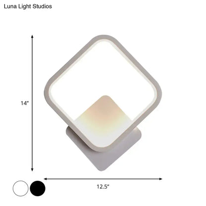 Modern white square bedside wall lamp bedroom minimalist lighting