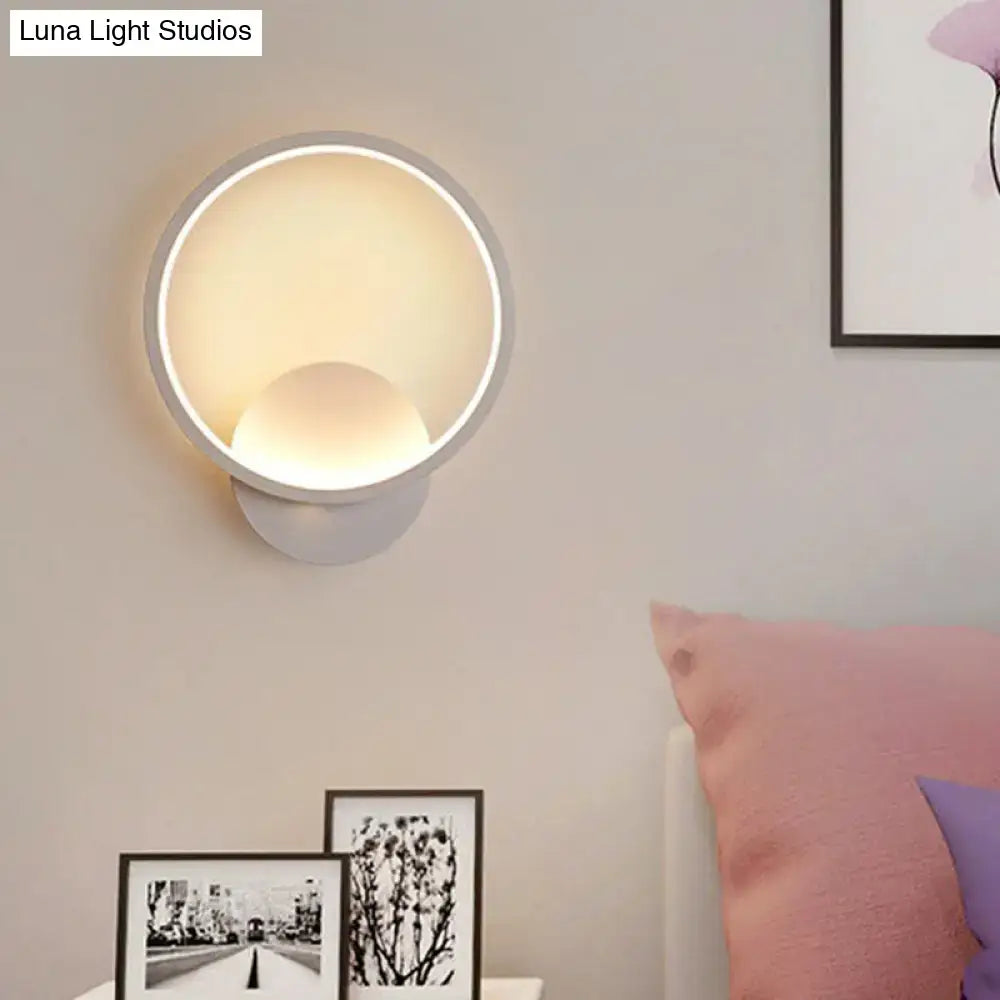 Modern white square bedside wall lamp bedroom minimalist lighting