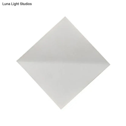 Modern white square wall sconce bedroom direct wired electric light