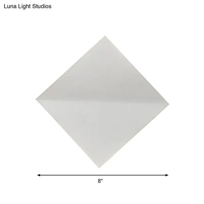 Modern white square wall sconce bedroom direct wired electric light