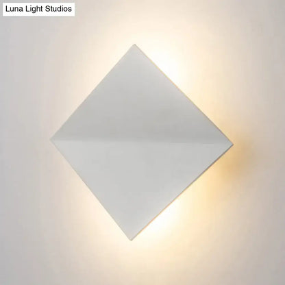Modern white square wall sconce bedroom direct wired electric light