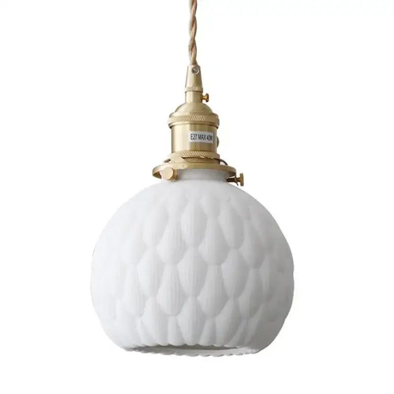 Modern white textured glass ceramic led pendant light kitchen