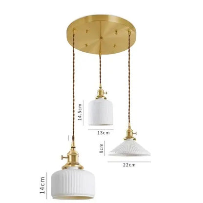 Modern white textured glass ceramic led pendant light kitchen