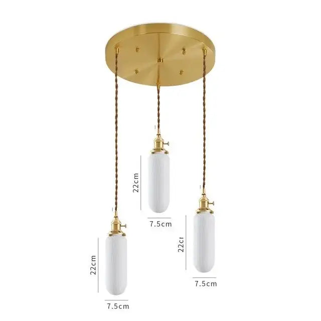 Modern white textured glass ceramic led pendant light kitchen