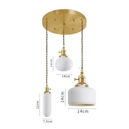 Modern white textured glass ceramic led pendant light kitchen