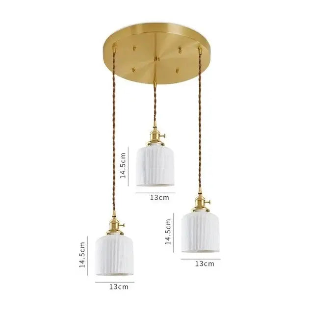 Modern white textured glass ceramic led pendant light kitchen