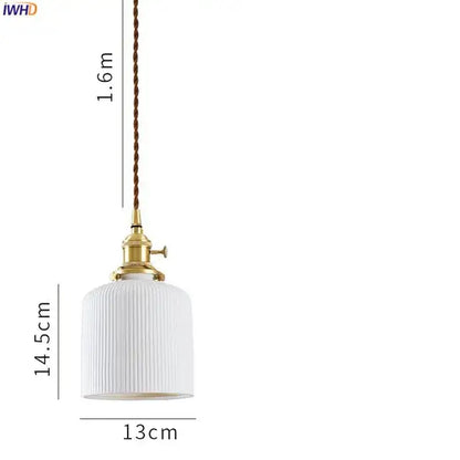 Modern white textured glass ceramic led pendant light kitchen