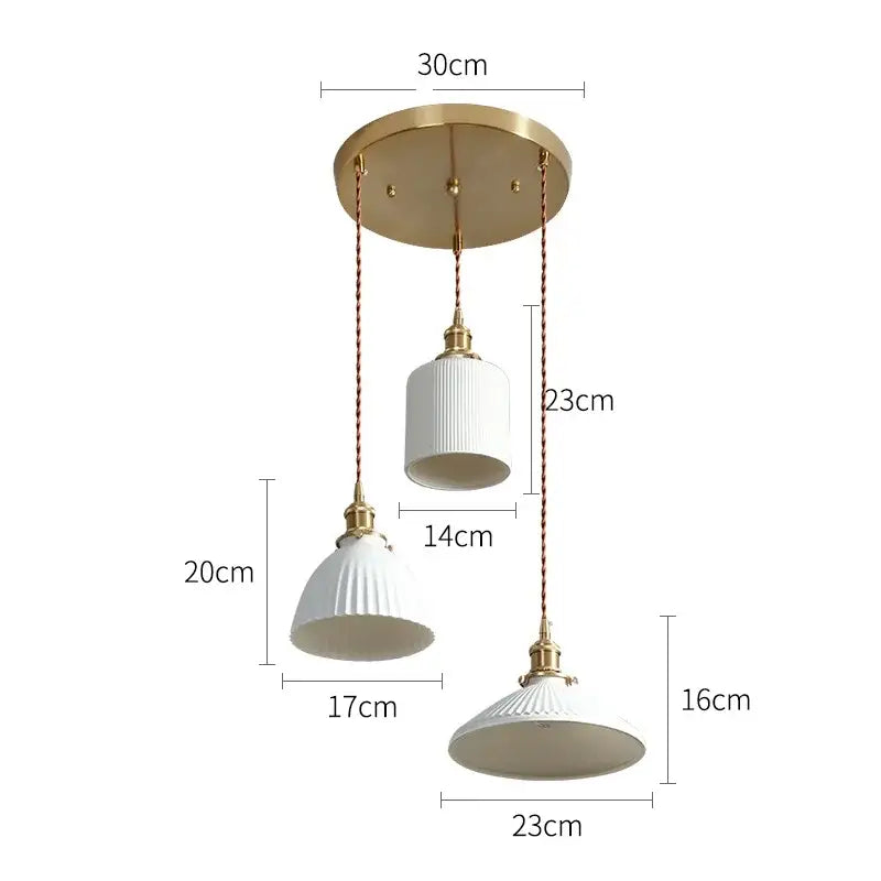 Modern white textured glass ceramic led pendant light kitchen